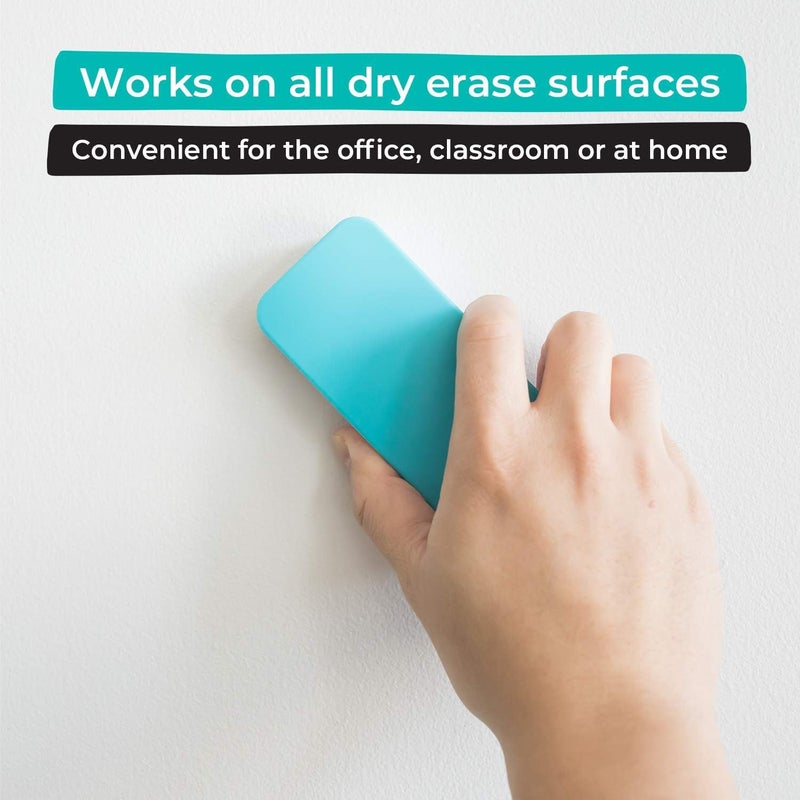 WallDeca Dry Erase Eraser, Felt Bottom Surface Whiteboard Eraser, Magnetic, Teal - Image 1